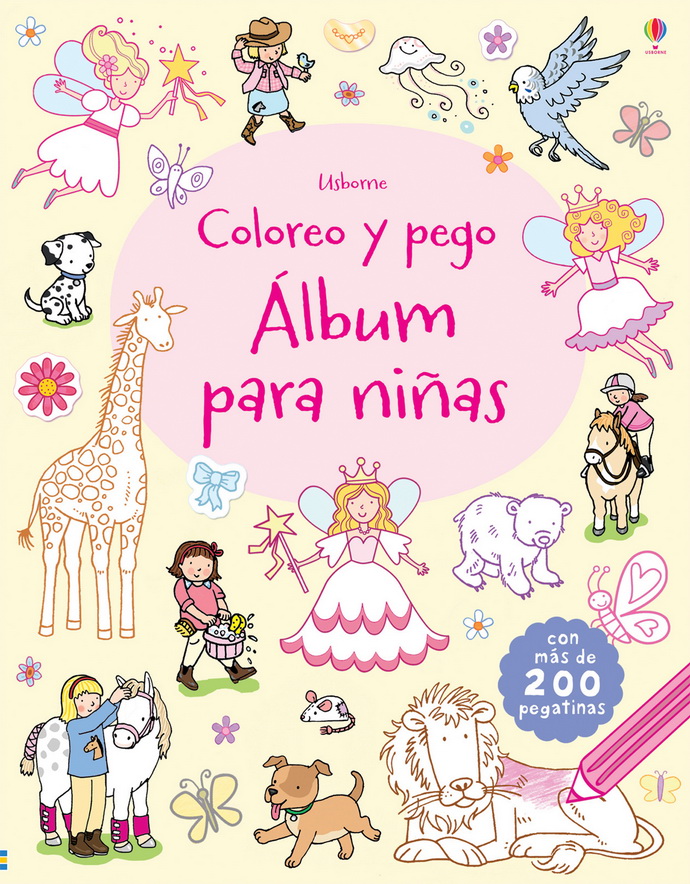 Álbum para niñas. Coloreo y pego