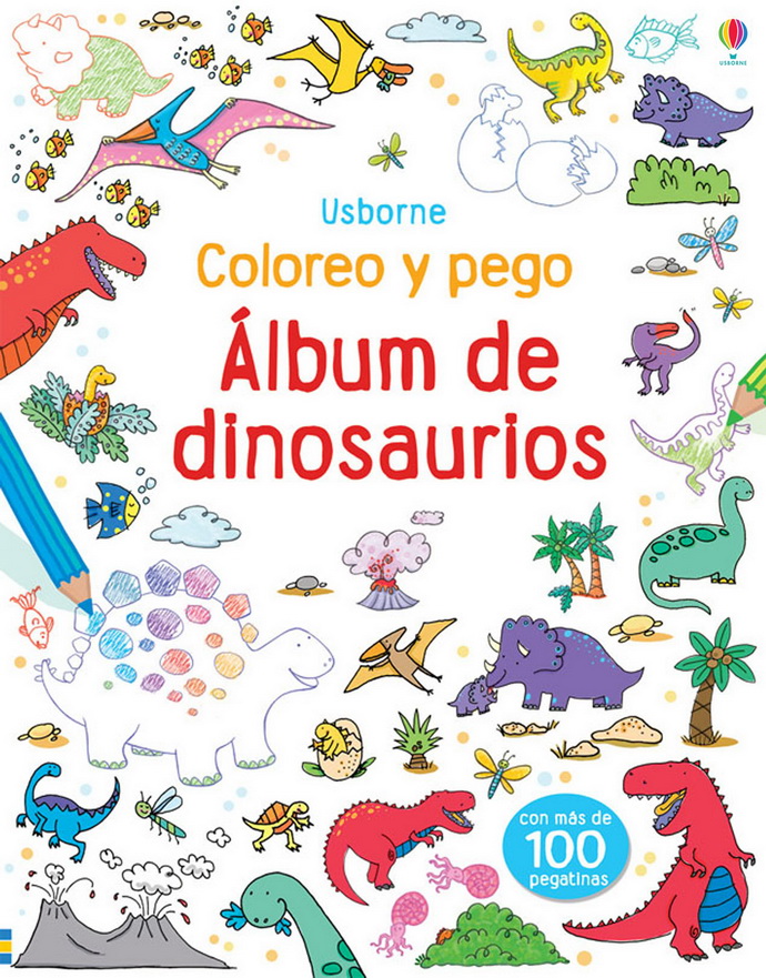 Álbum de dinosaurios. Coloreo y pego