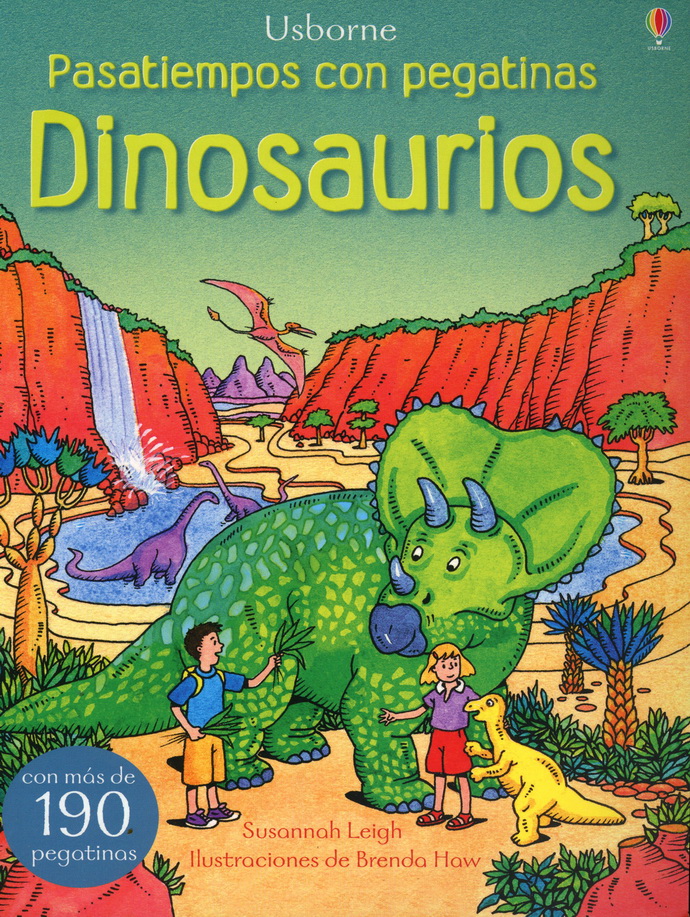 Pasatiempos con pegatinas. Dinosaurios