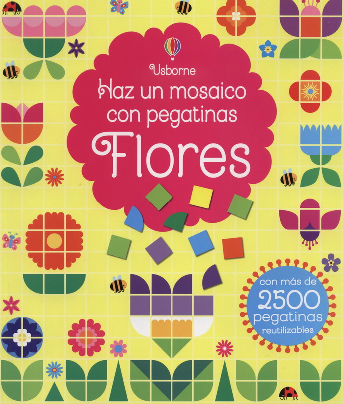 Haz un mosaico con pegatinas. Flores
