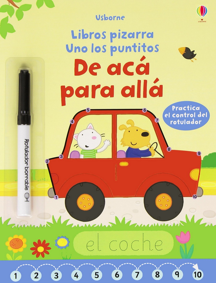 De acá para allá. Uno los puntitos